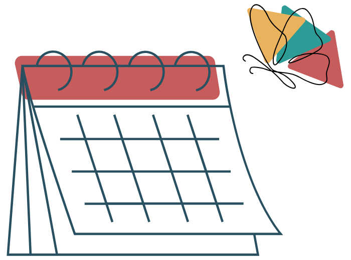 Calendar with butterfly